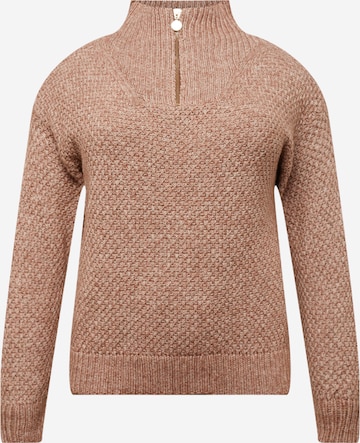 Vero Moda Curve Sweter 'JADETTE' w kolorze brązowy: przód