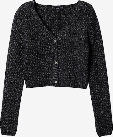 MANGO Knit Cardigan 'FINI' in Black: front