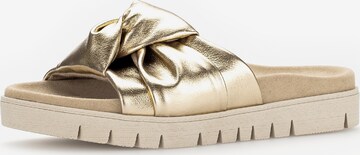 GABOR Mules in Gold: front