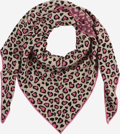 Zwillingsherz Tuch 'Leo Herzi' in beige / pink / schwarz, Produktansicht
