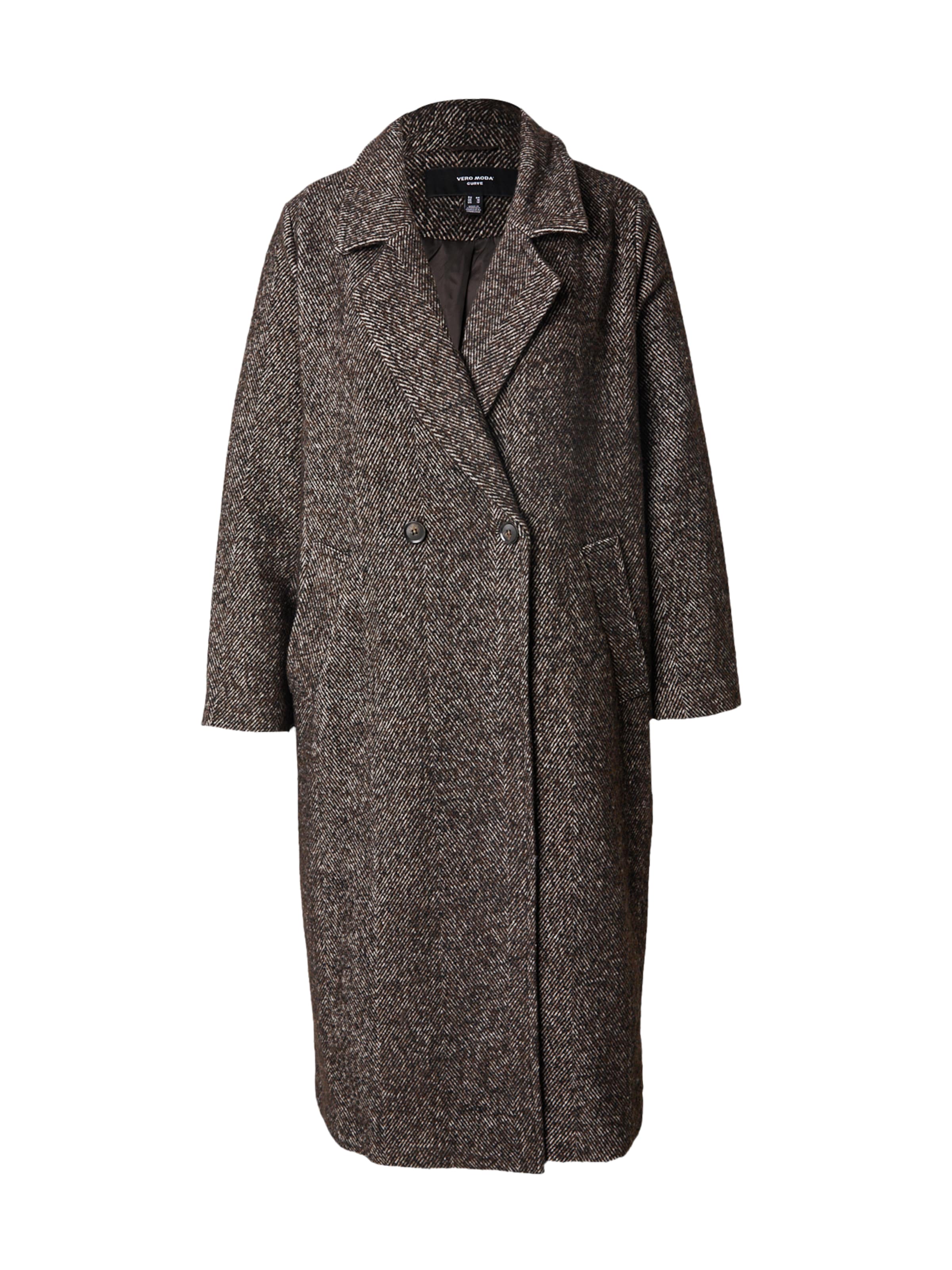 Manteau mi-saison 'VMCBabette' Vero Moda Curve en marron : devant