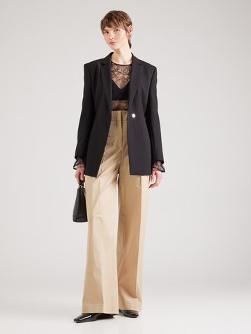 BOSS Wide Leg Bukser med fals 'Tiana6' i beige