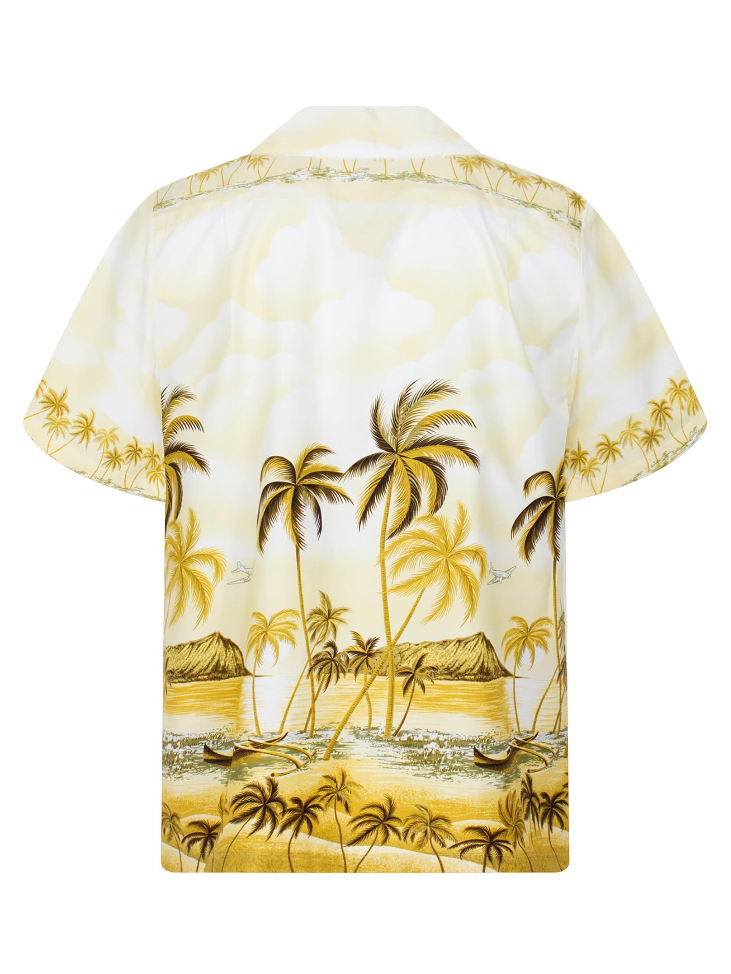 KY's Regular fit Button Up Shirt 'Palmbeach' in Beige