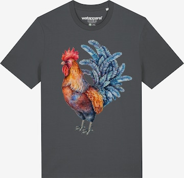 Maglietta ' Grimmiger Gockel ' di Watapparel in grigio: frontale