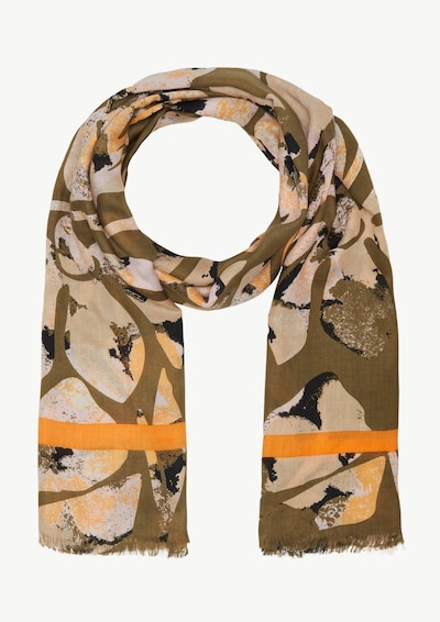 comma casual identity Schal in beige / oliv / orange / schwarz, Produktansicht