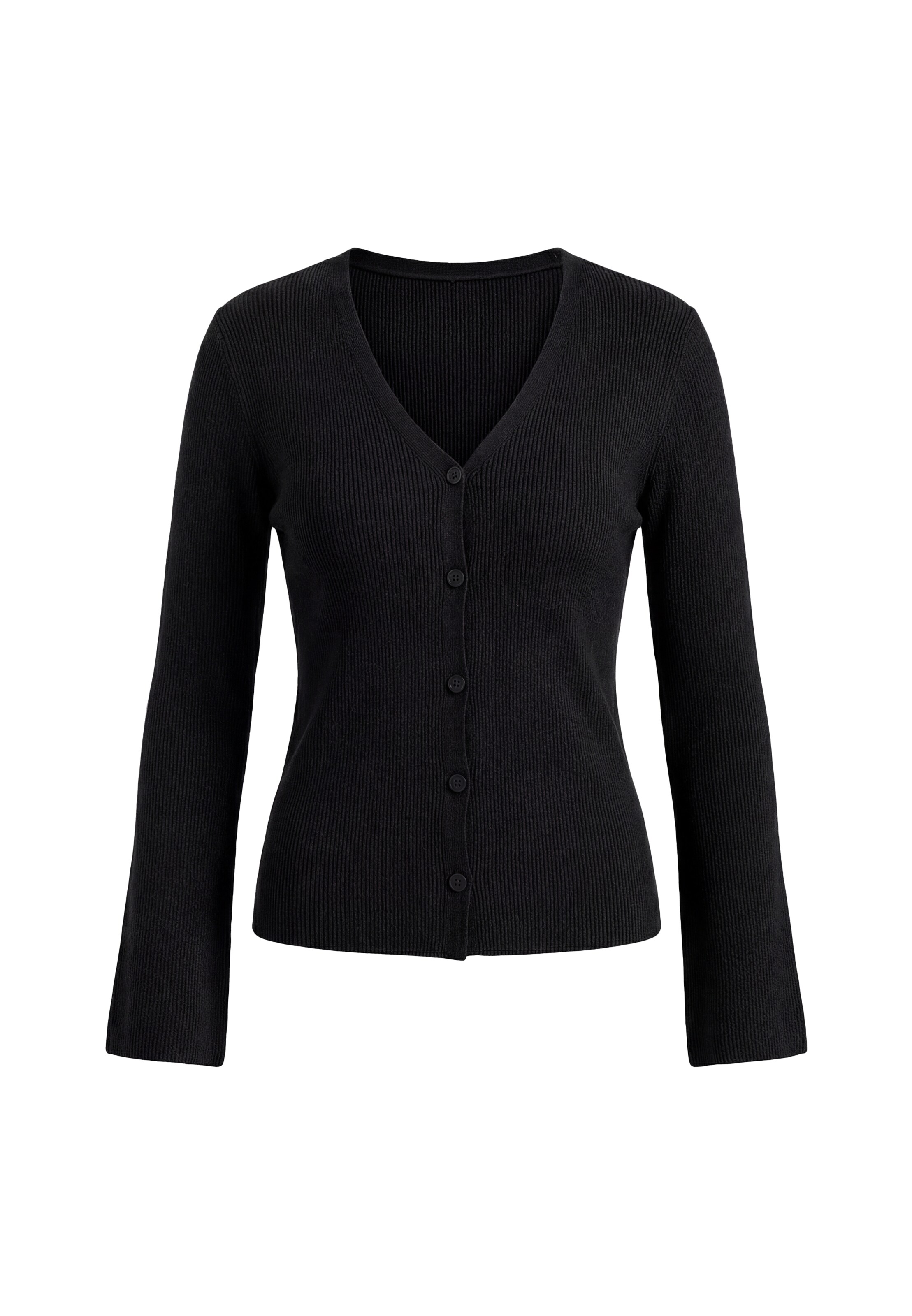usha BLACK LABEL Gebreid vest in Zwart: voorkant