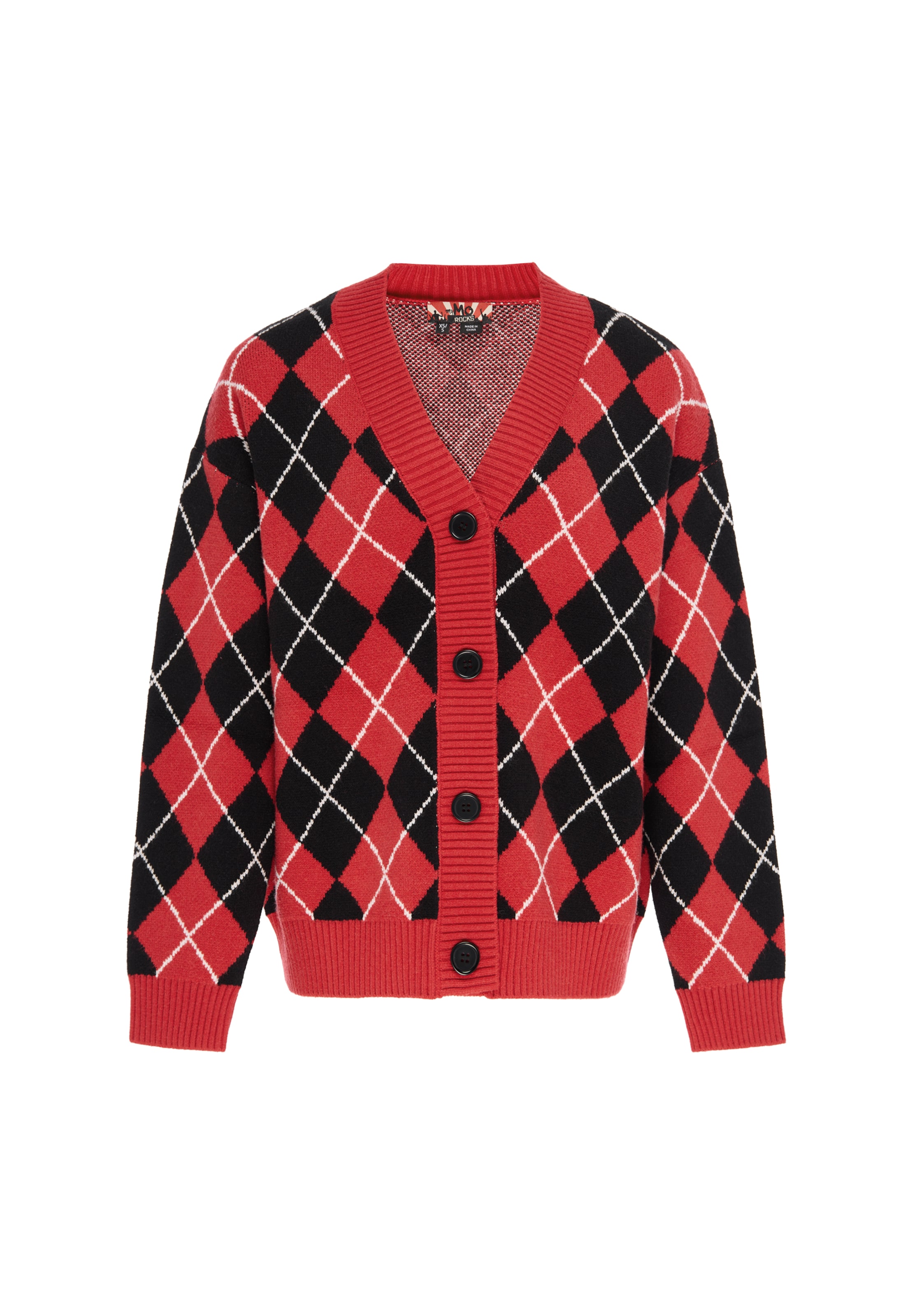 myMo ROCKS Knit Cardigan in Red: front