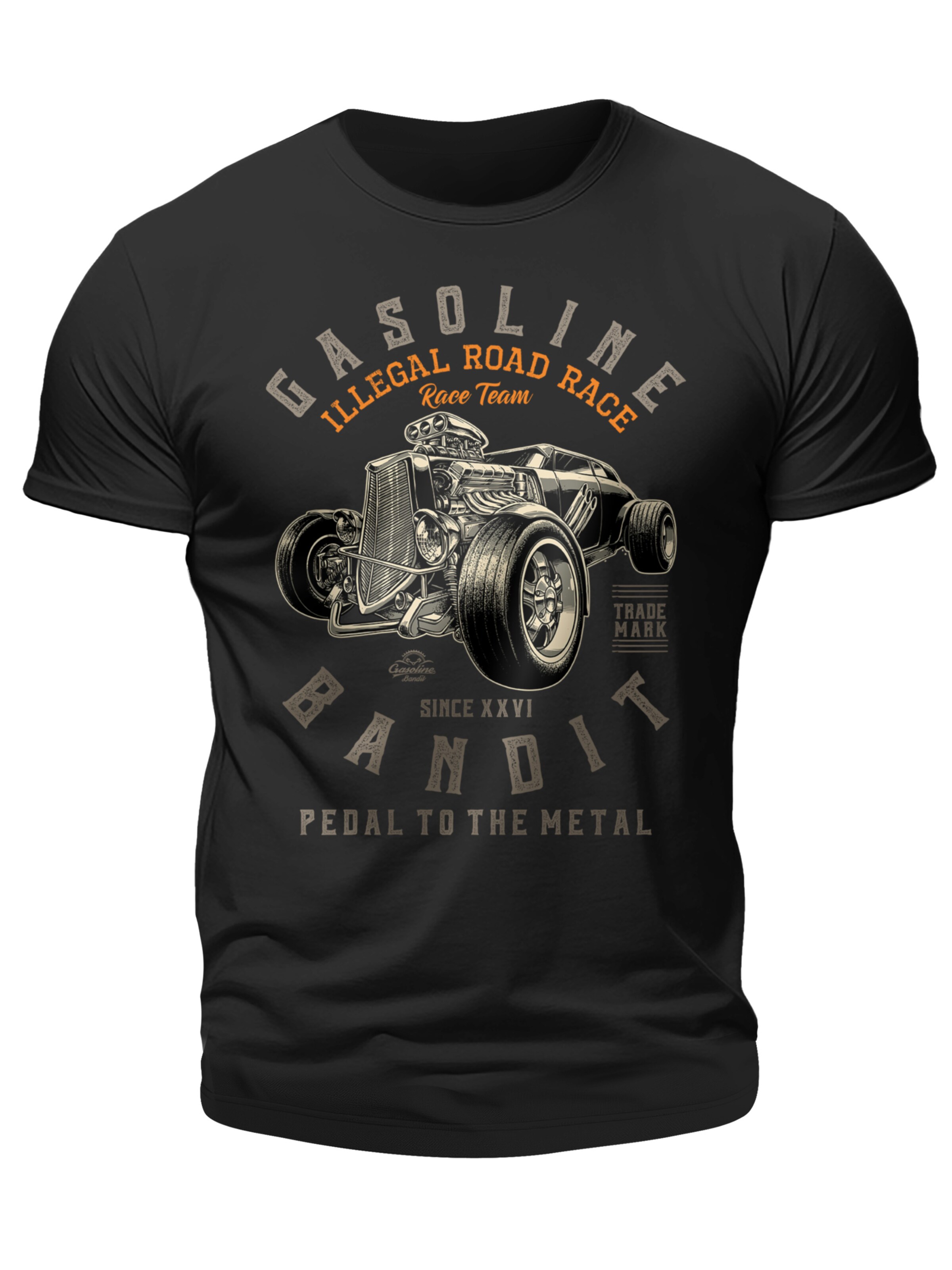 Gasoline Bandit Shirt 'Road Race' in Black: front