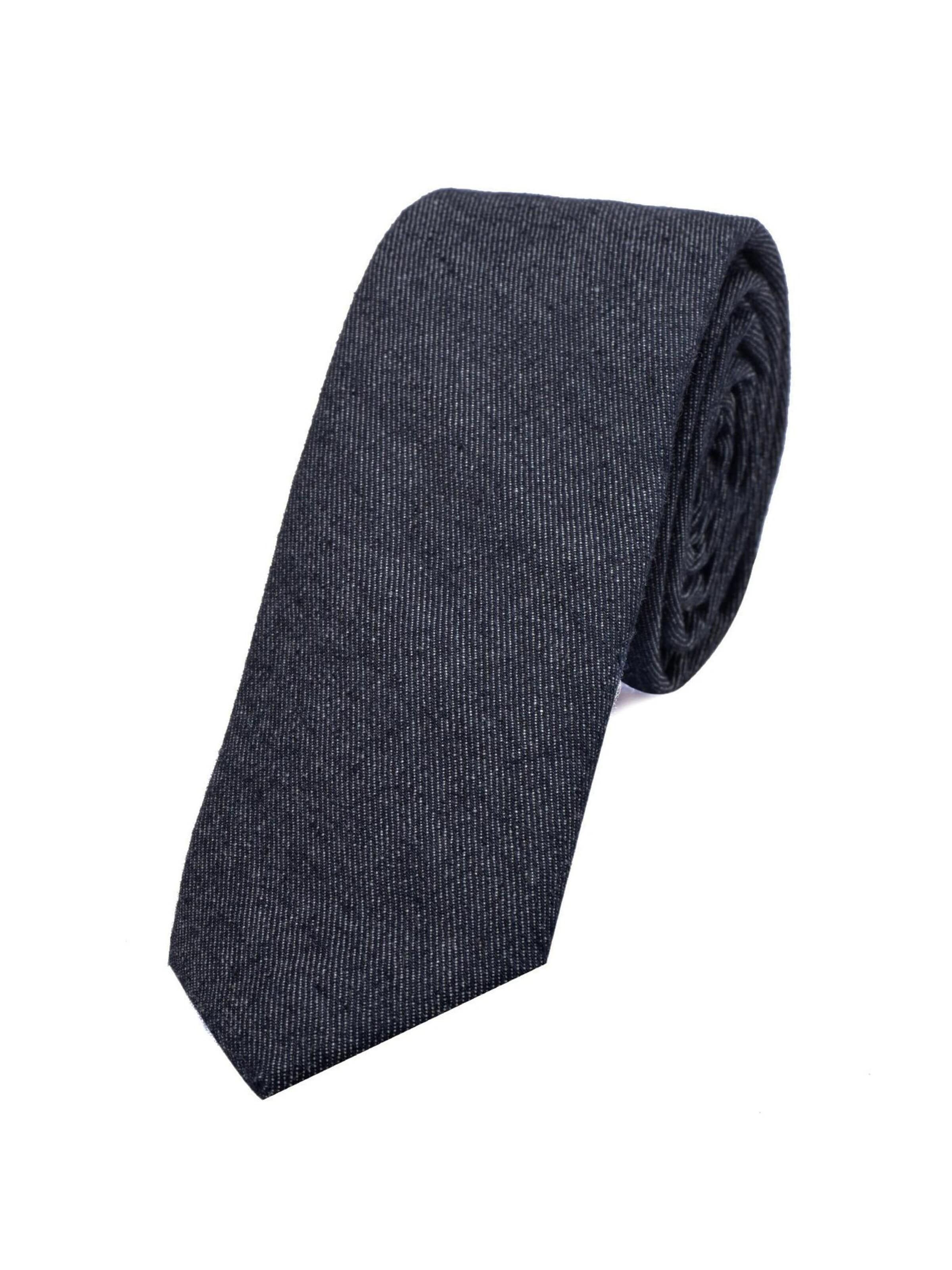 DonDon Krawatte 'DonDon Herren Krawatte 6 cm Baumwolle dunkelblau-creme kariert'‌‌‌ in Blau: Vorderseite