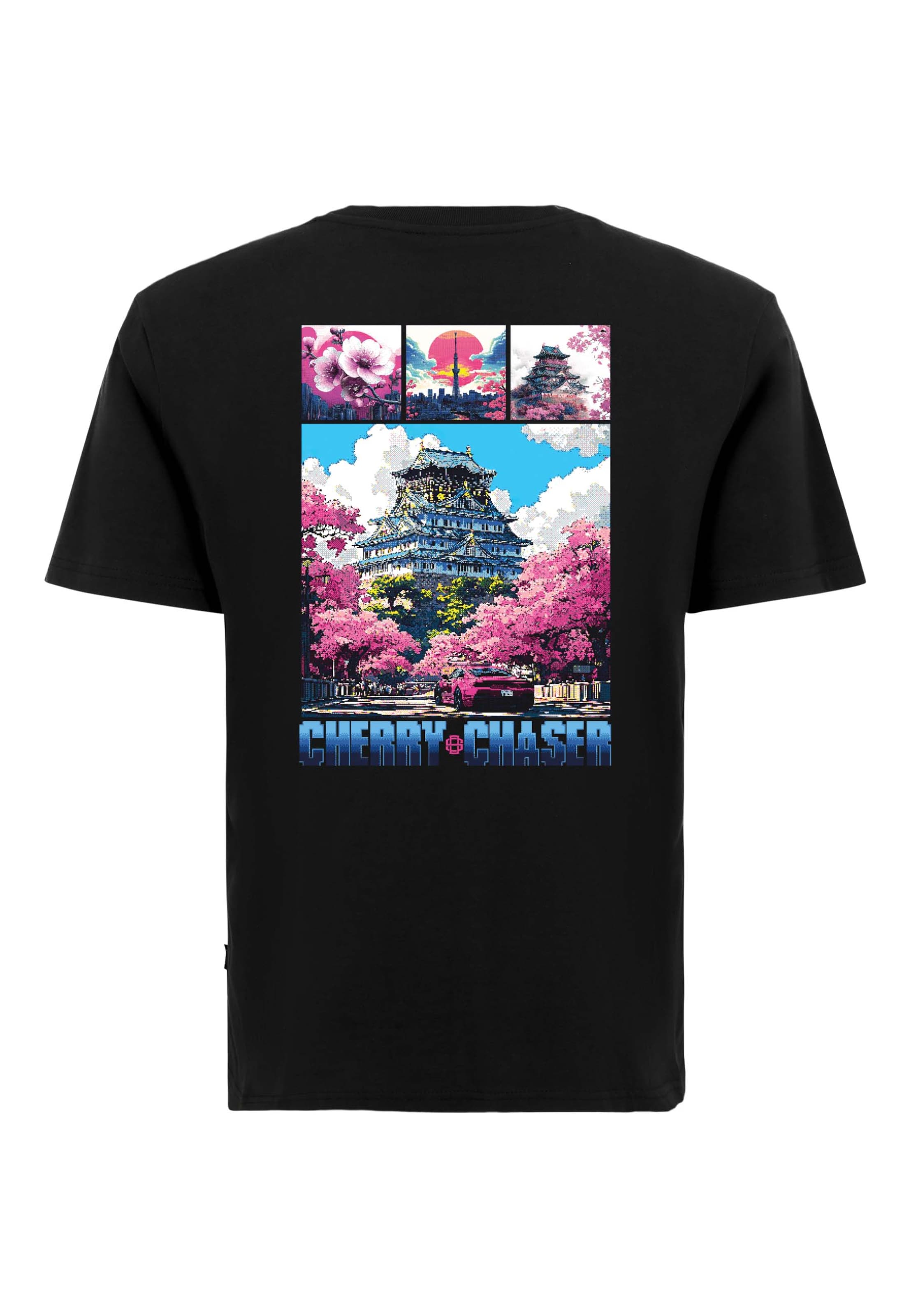 Oldskull Shirt 'Retro Cherry Chaser Logo Graphic' in Black: front