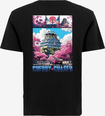 Oldskull T-Shirt 'Retro Cherry Chaser Logo Graphic' in Schwarz: Vorderseite