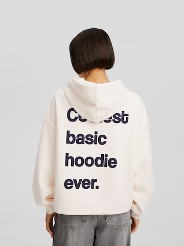 Sweat-shirt Bershka en blanc : devant