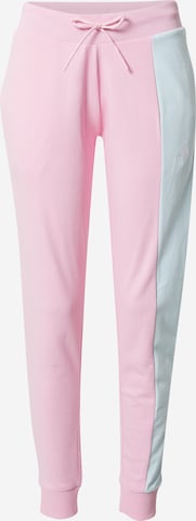 ADIDAS SPORTSWEAR Tapered Workout Pants 'Essentials Colorblock' in Pink: front