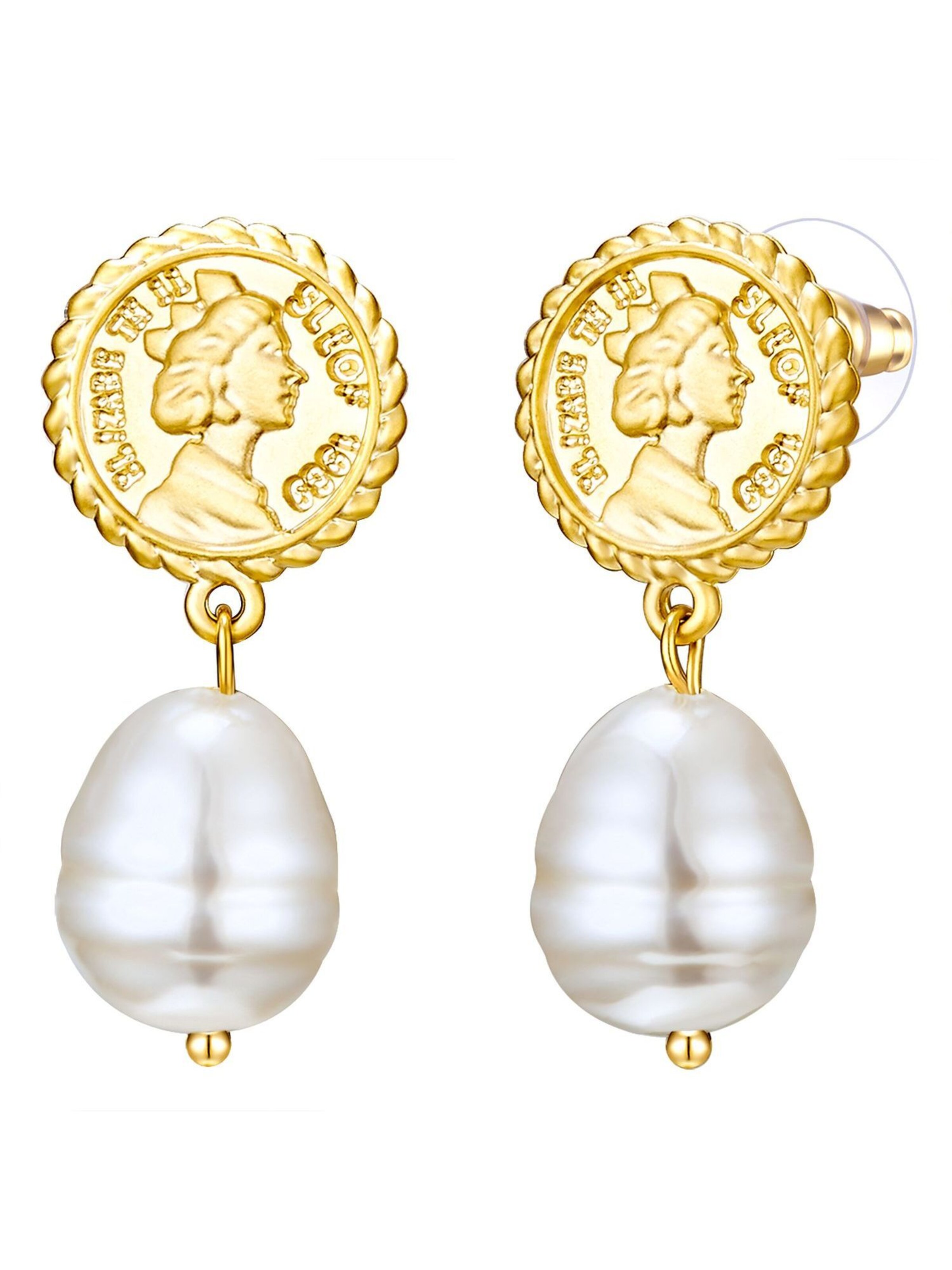 Lulu & Jane - Pendientes en oro: frente