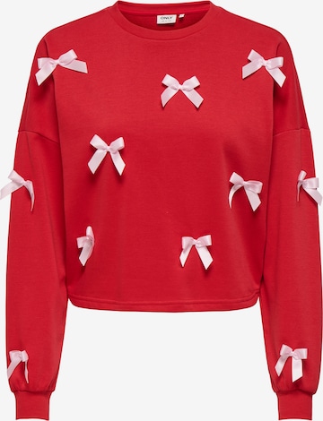 ONLY Sweatshirt 'ONLJEDEITE' i röd: framsida
