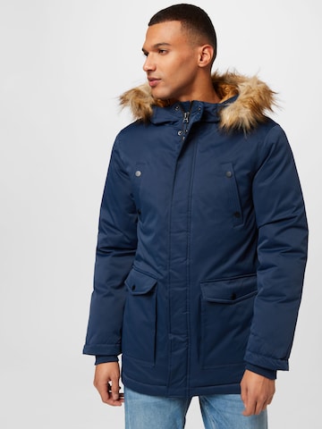 BLEND Winter Jacket in Blue: front