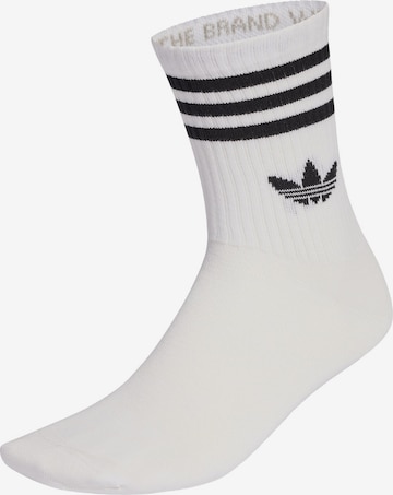 Șosete '3-STRIPES CREW 10 PAIRS' de la ADIDAS ORIGINALS pe alb: față
