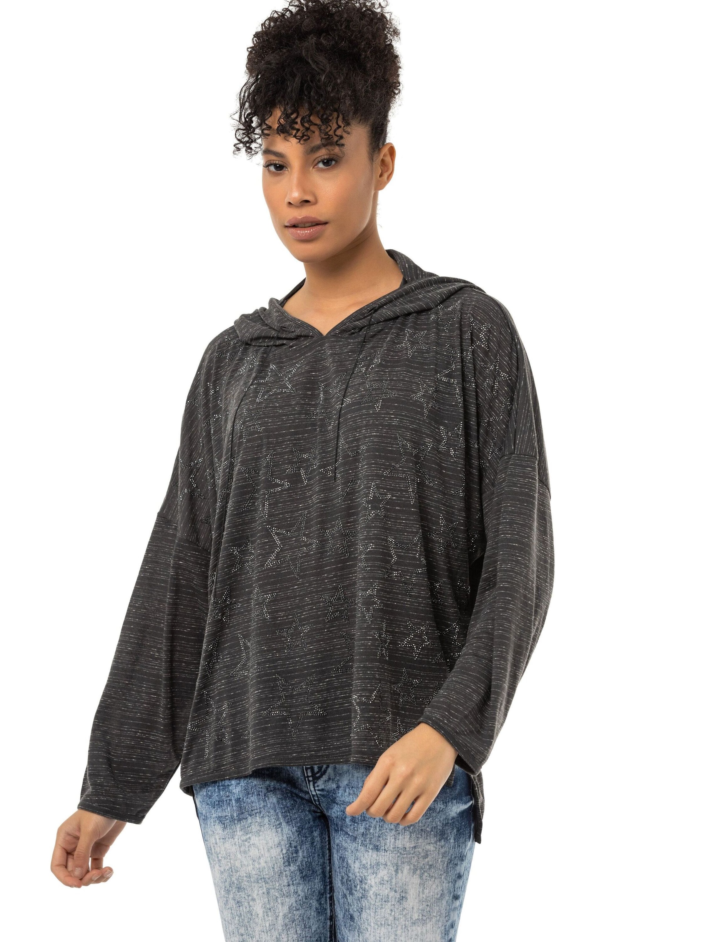 Sweat-shirt CIPO & BAXX en gris : devant