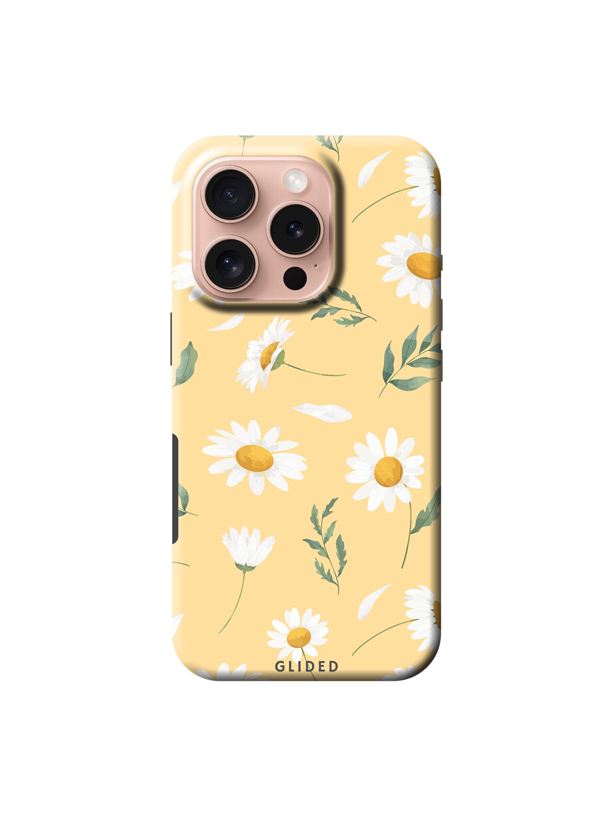 Glided Smartphone Case 'Yellow Daisy Glided Handyhülle' in Black: front