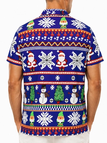 Regular fit Camicia 'Christmas Rows' di King Kameha in blu