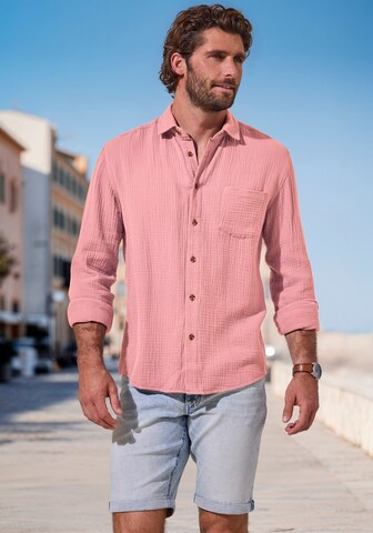 BEACH TIME Regular Fit Hemd in Orange: Vorderseite