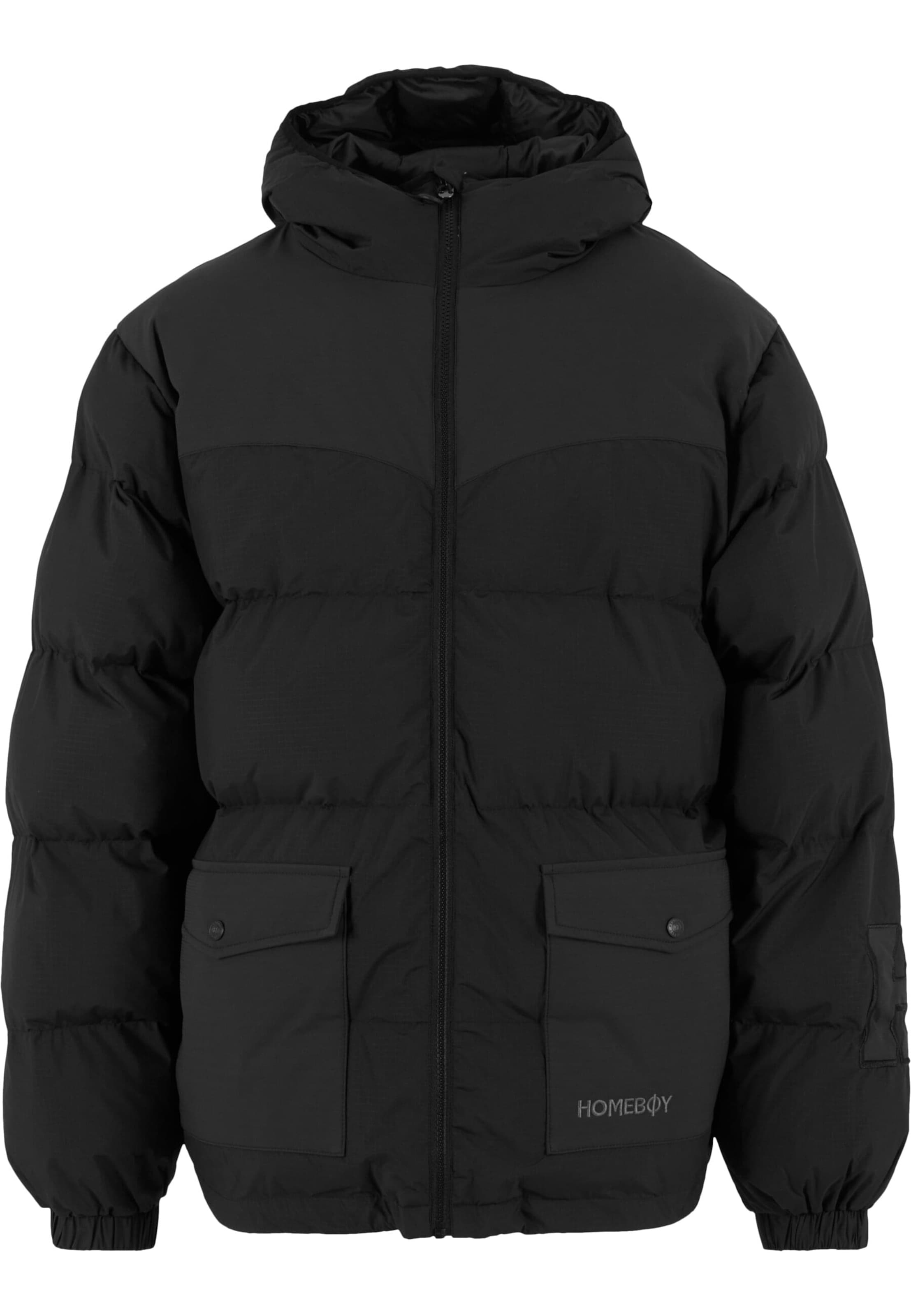HOMEBOY Winterjas 'Blowball' in Zwart: voorkant