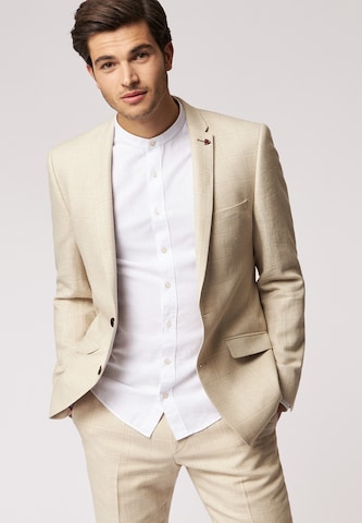 Coupe slim Costume ROY ROBSON en beige : devant