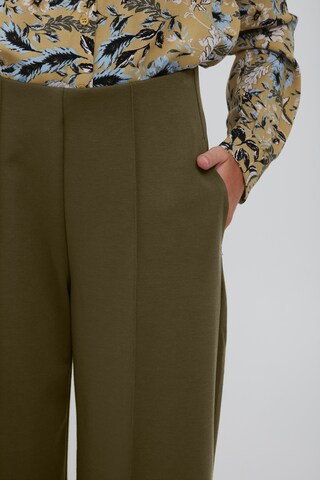 ICHI Wide leg Broek 'KATE' in Groen