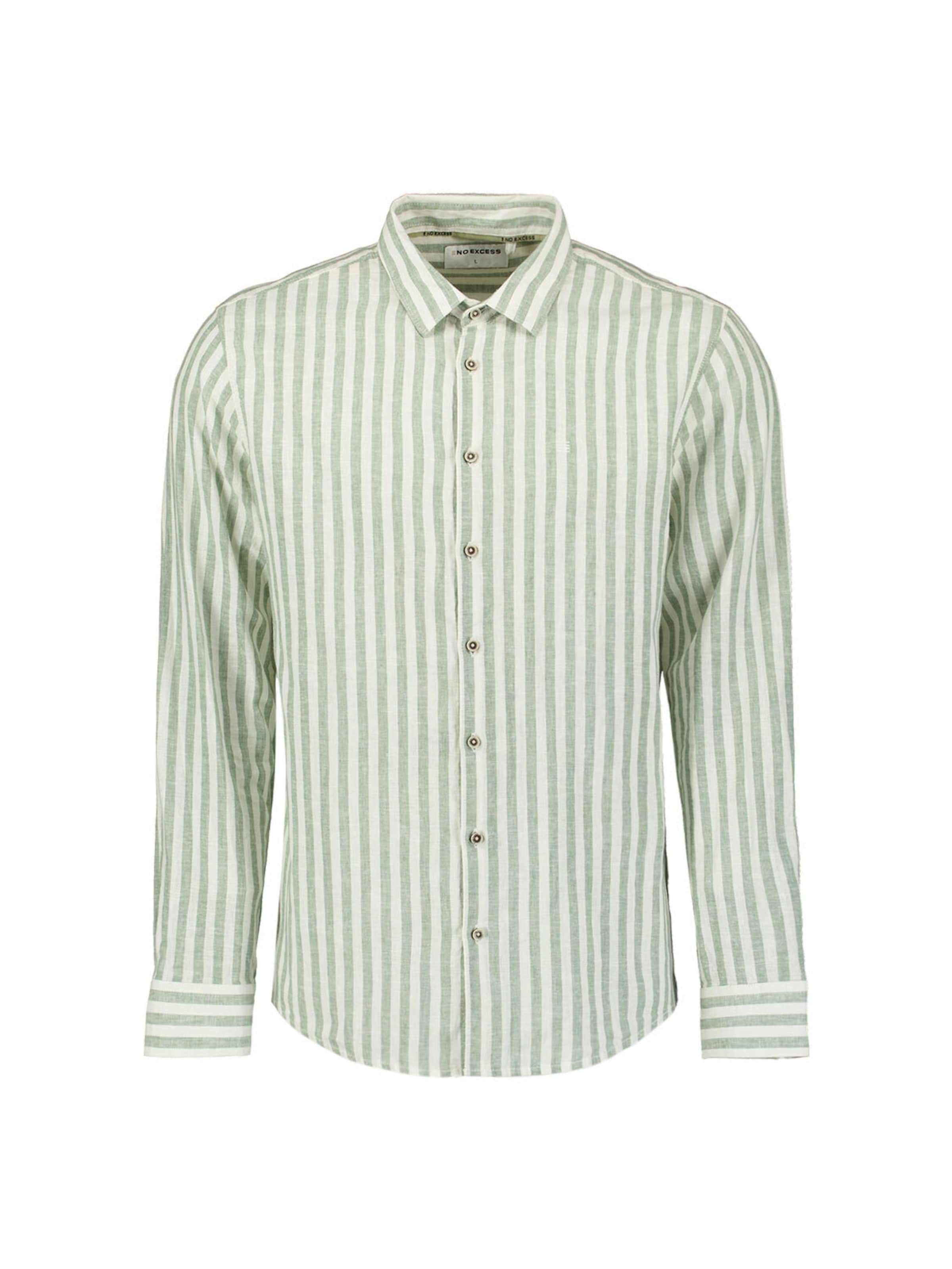 No Excess Regular fit Overhemd in Groen: voorkant