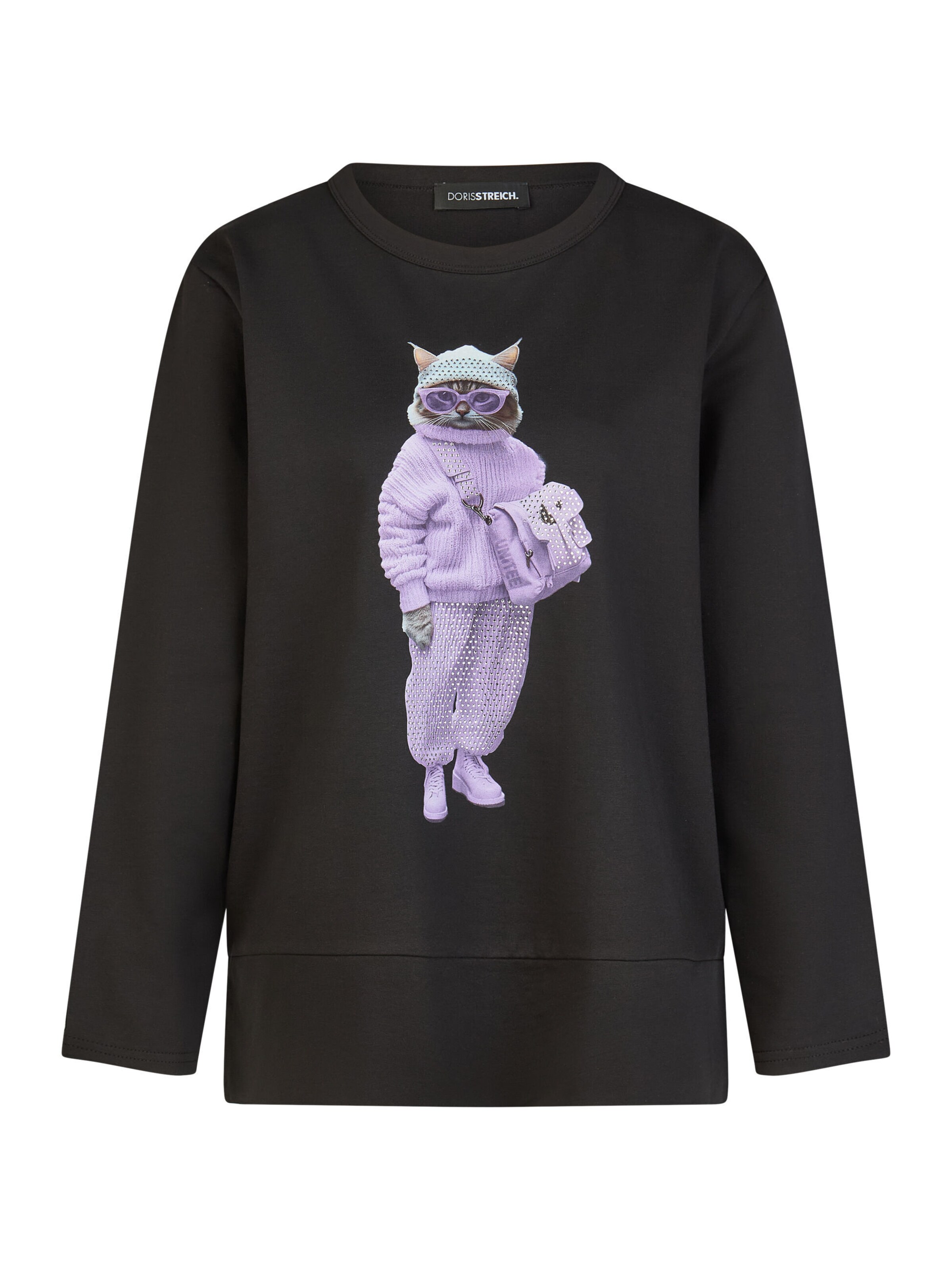 Sweat-shirt Doris Streich en noir : devant
