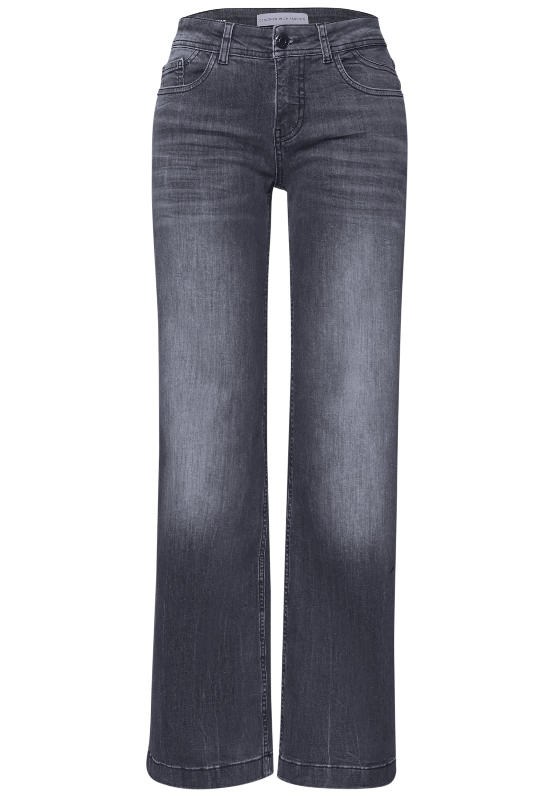 STREET ONE Wide leg Jeans in Grey: front