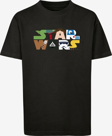 Maglietta 'Star Wars Character' di F4NT4STIC in nero: frontale