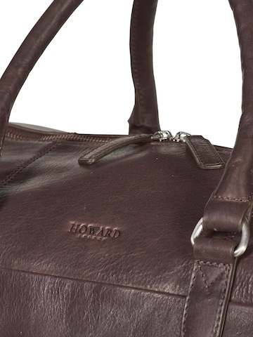 Borsa weekend 'Weekend Bag Victor Dark Brown' di Howard London in marrone