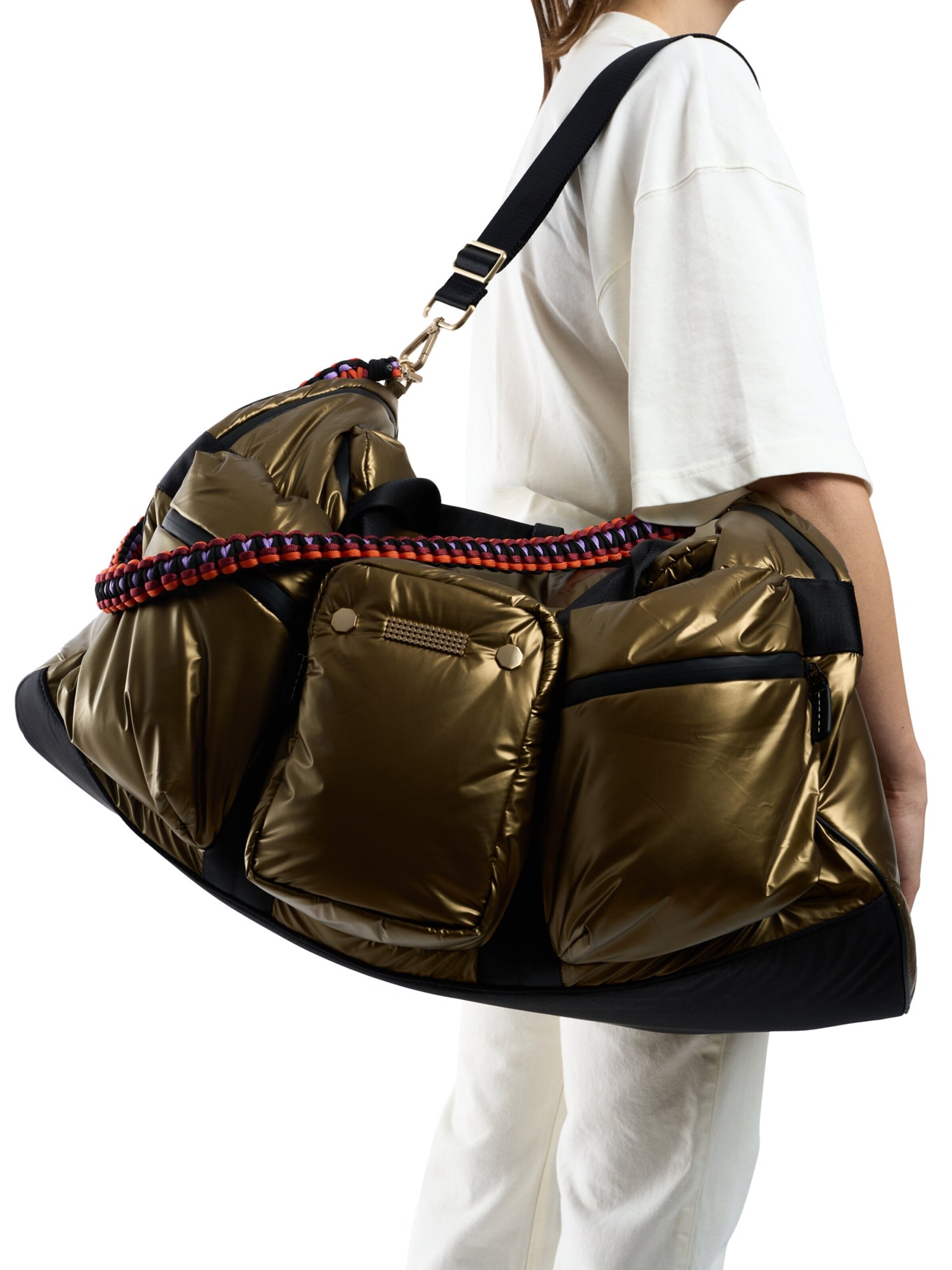 Clio Weekend bag 'DISCOVERY NYLON' in Gold