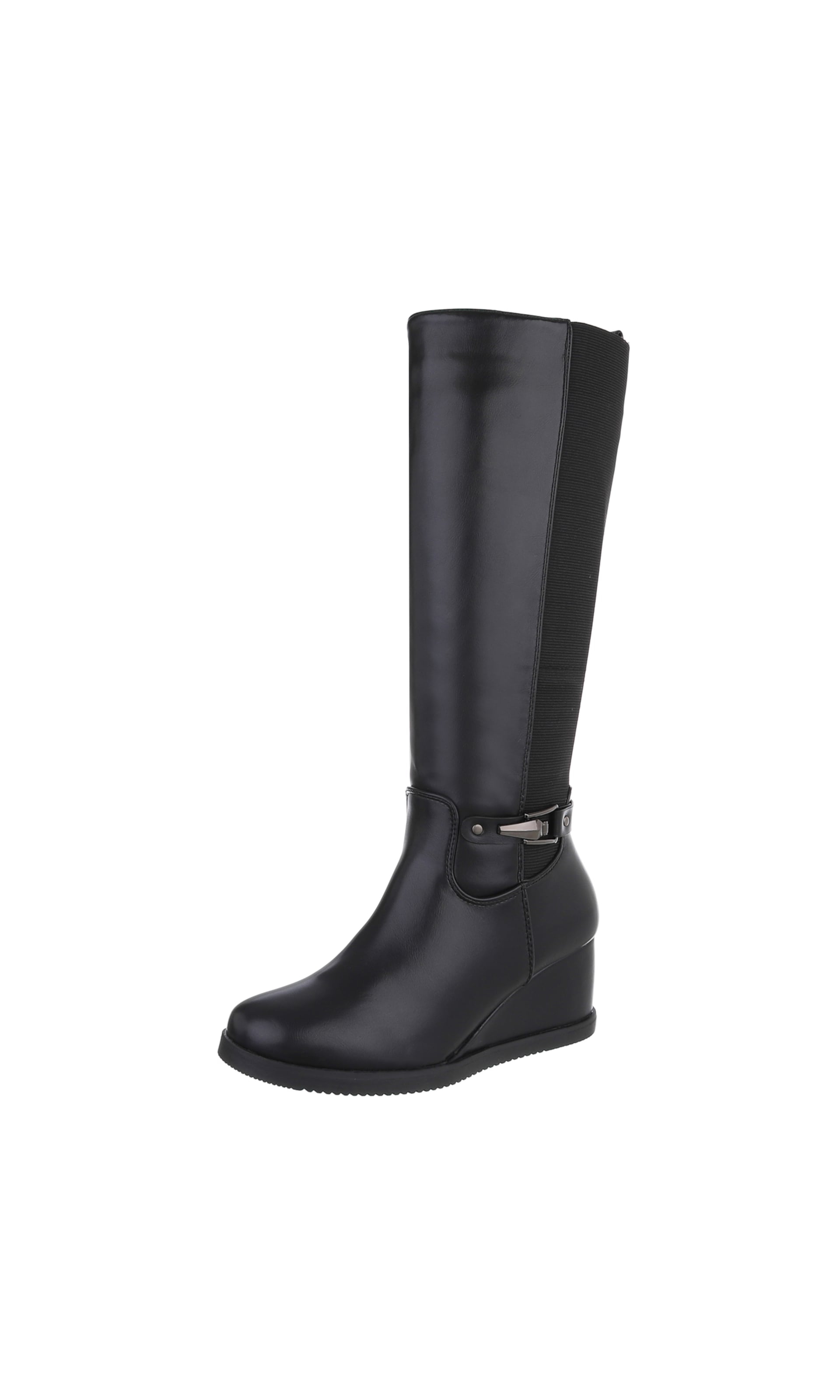Ital-Design Stiefel in Schwarz: Vorderseite
