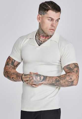 T-Shirt SikSilk en beige : devant