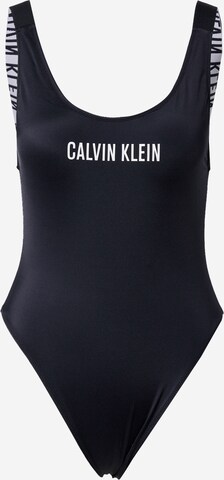 Calvin Klein Swimwear Bralette Swimsuit in Black: front