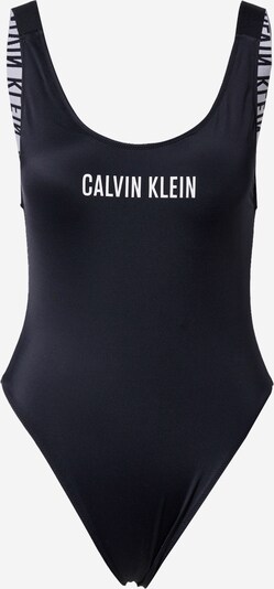 Calvin Klein Swimwear Enodelne kopalke | črna / bela barva, Prikaz izdelka