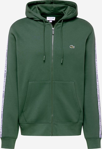 LACOSTE Zip-Up Hoodie in Green: front