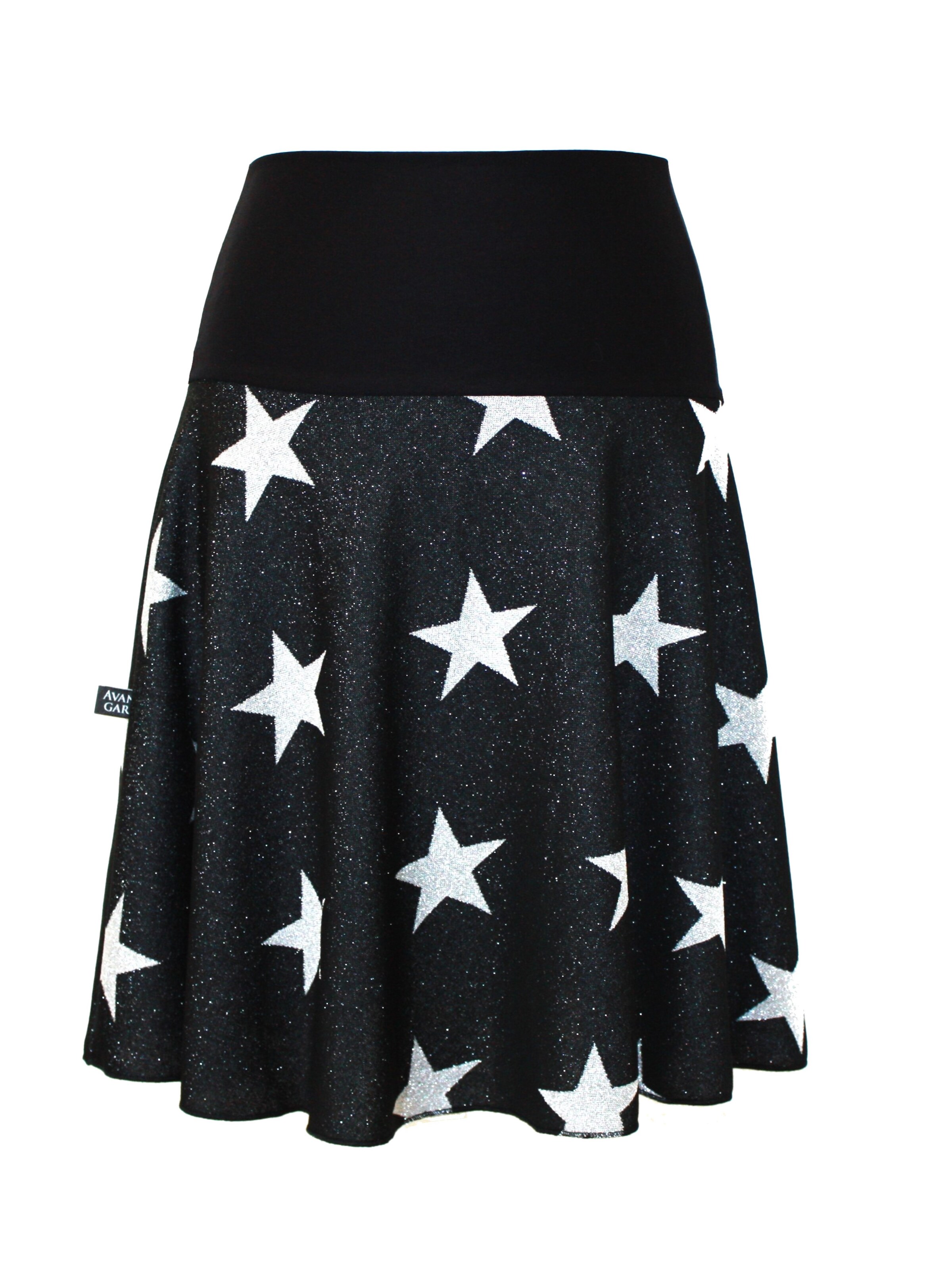 dunkle design Skirt 'Feinstrick Glitzer' in Black: front