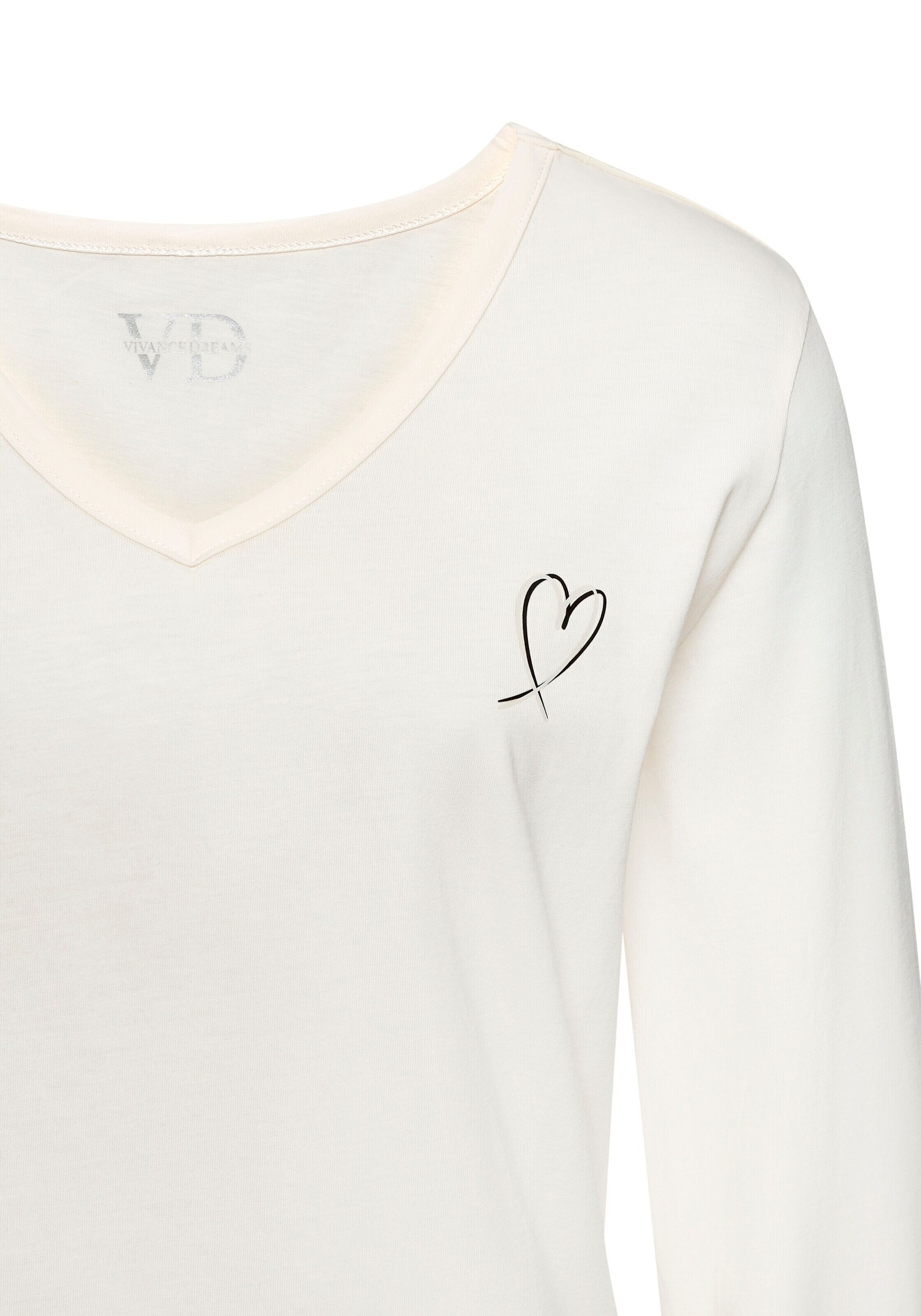 VIVANCE - Camiseta para dormir en blanco