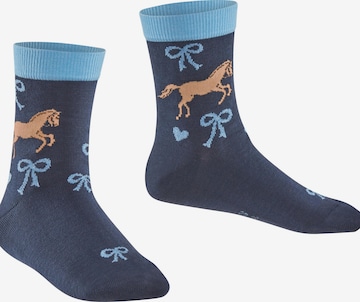FALKE Socks 'Western Horses' in Blue: front