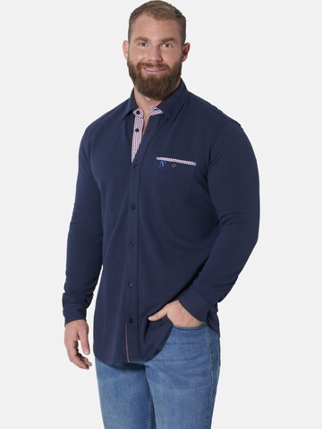 Jan Vanderstorm Comfort fit Button Up Shirt ' Knutheim ' in Blue