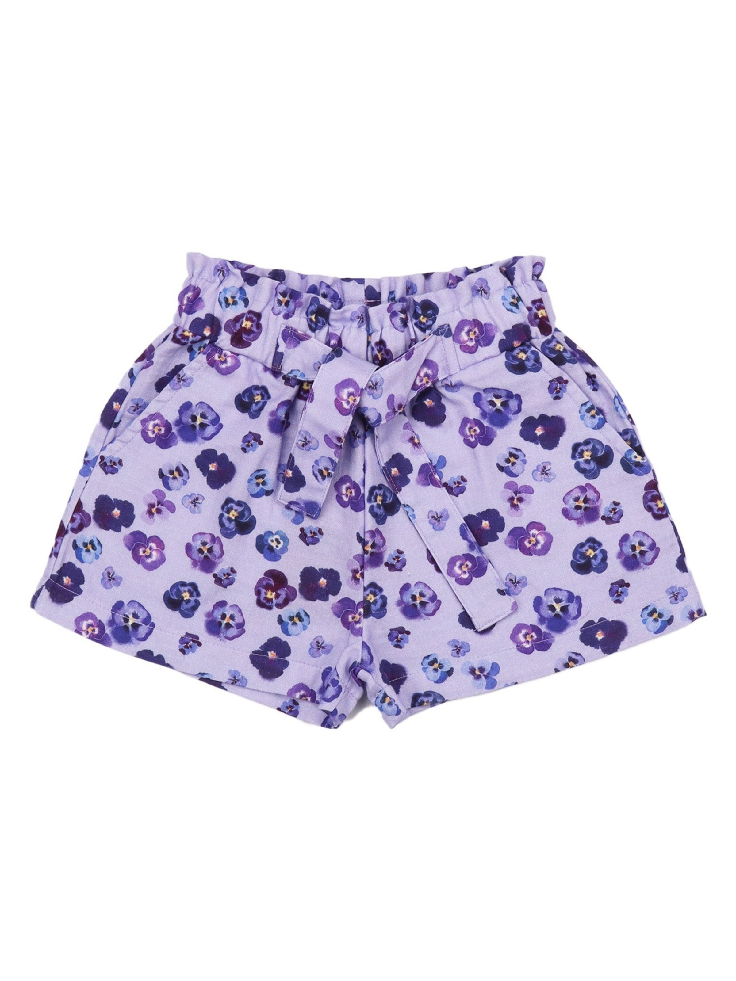 Walkiddy Regular Pants 'Walkiddy - Purple Violas Shorts' in Purple: front