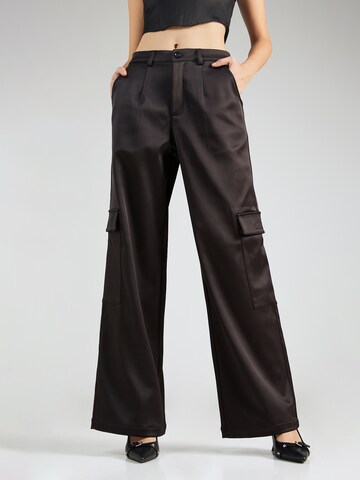 Karo Kauer Wide leg Cargo Pants in Black: front