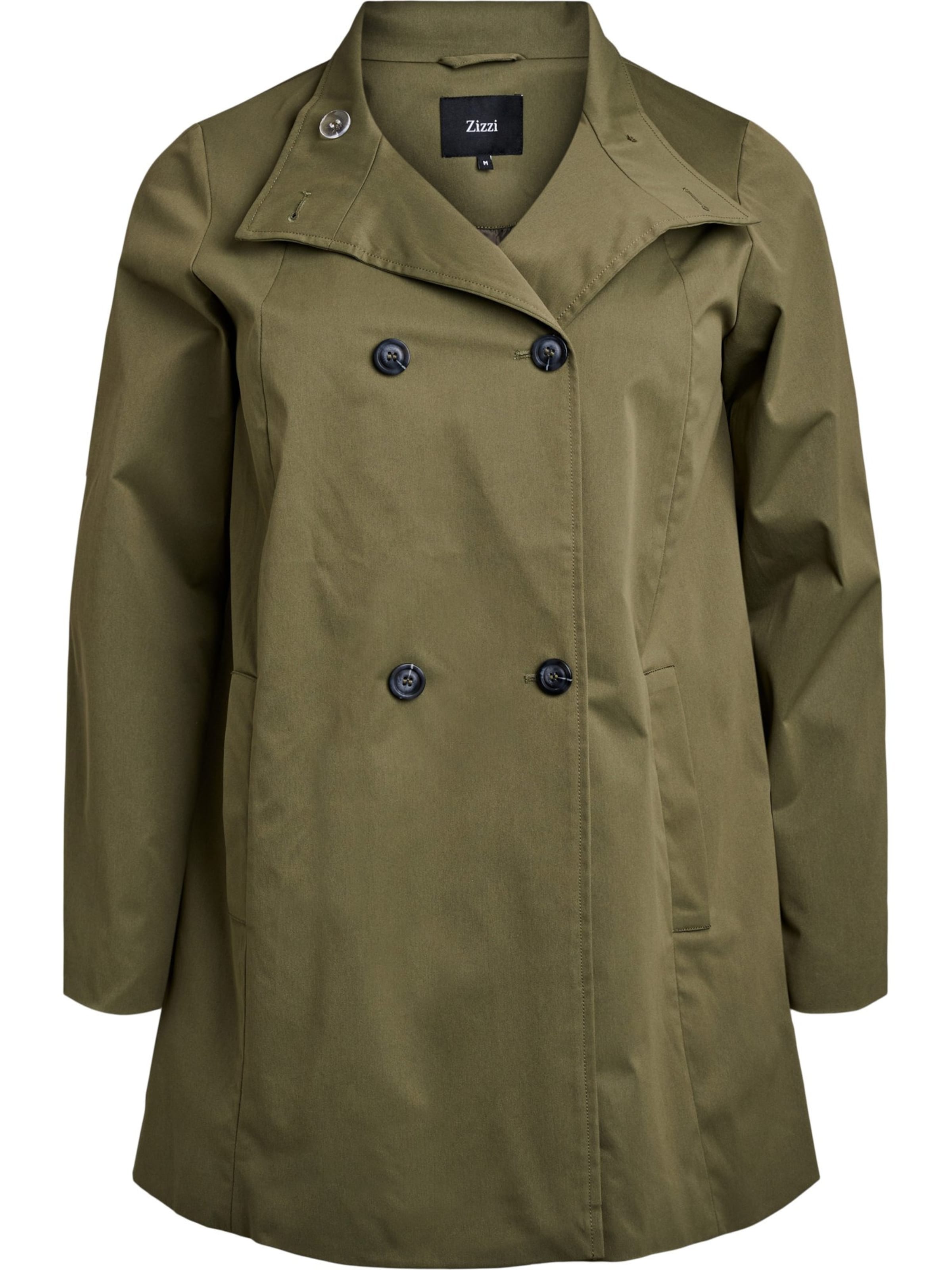 Zizzi Демисезонное пальто 'Cavalencia' в Зеленый: спереди