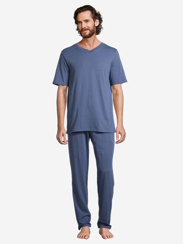 SCHIESSER Pyjama kort 'Night & Home' in Blauw