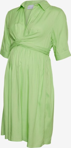 MAMALICIOUS Skjortklänning 'Eline' i grön: framsida