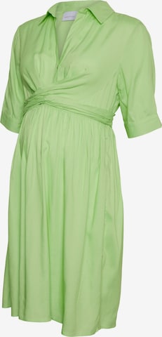 Robe-chemise 'Eline' MAMALICIOUS en vert : devant