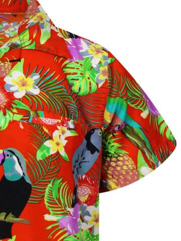 King Kameha Shirt 'Parrot Cockatoo'‌‌‌‌‌‌‌‌‌‌ in Orange